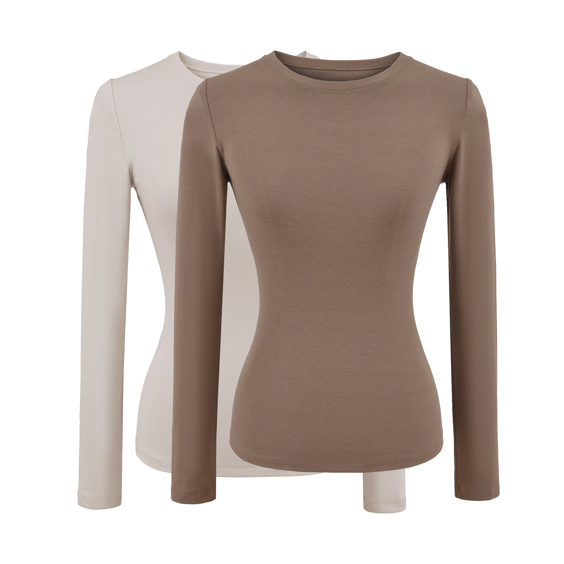 ALYSSA BASIC LONG SLEEVE TOP - STONE / MOCHA BROWN – SCORPIO SZN