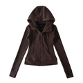 SOFT GIRL ERA ZIP UP HOODIE  - DARK BROWN