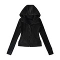 SOFT GIRL ERA ZIP UP HOODIE - BLACK