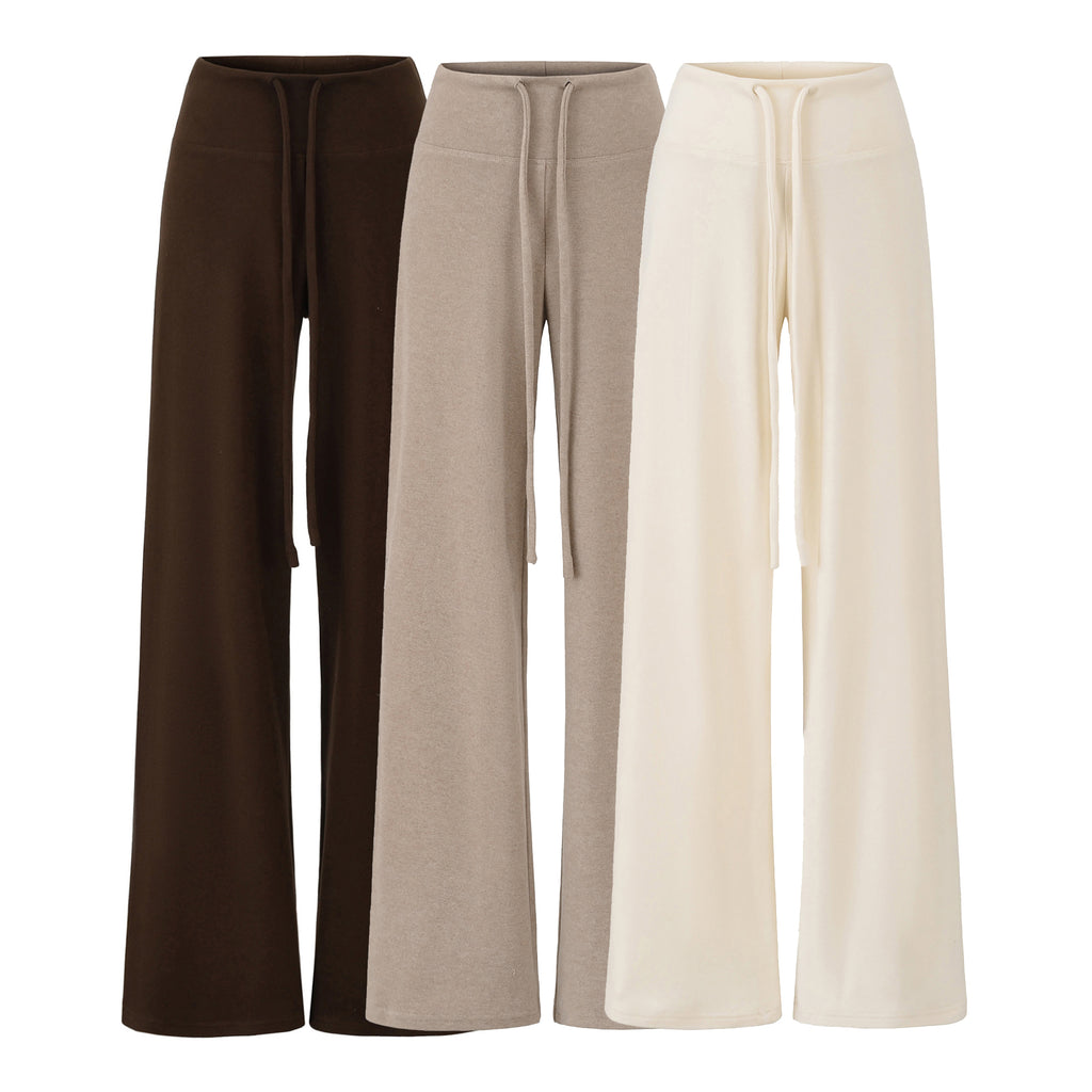 SUNDAY BRUNCH WIDE LEG PANT - CREAM / BEIGE / DARK BROWN