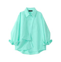 PICNIC DATE LOOSE FIT LONG SLEEVE SHIRT - MINT