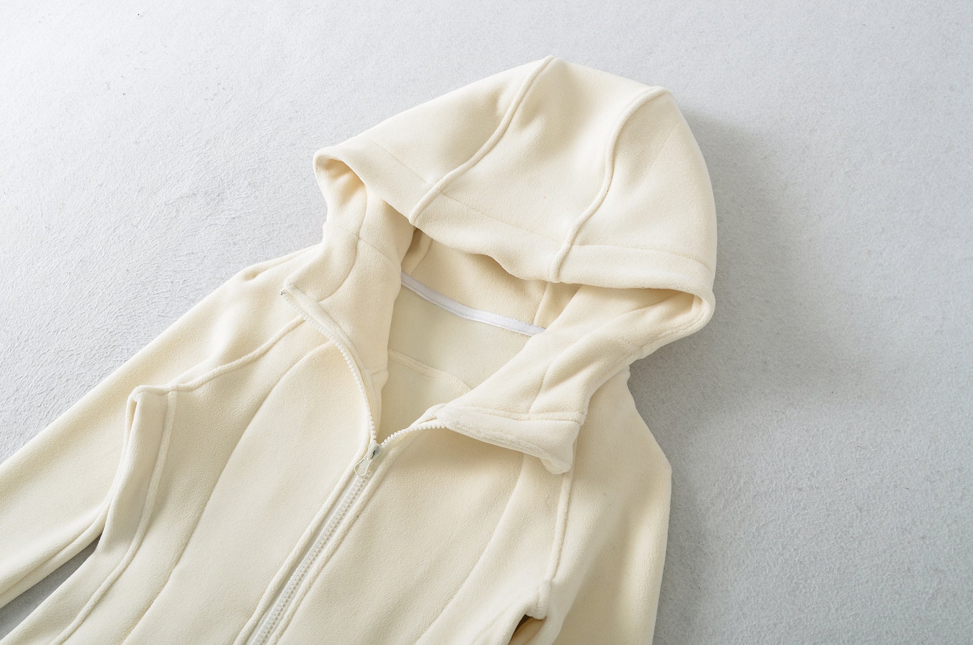 SOFT GIRL ERA ZIP UP HOODIE  - CREAM