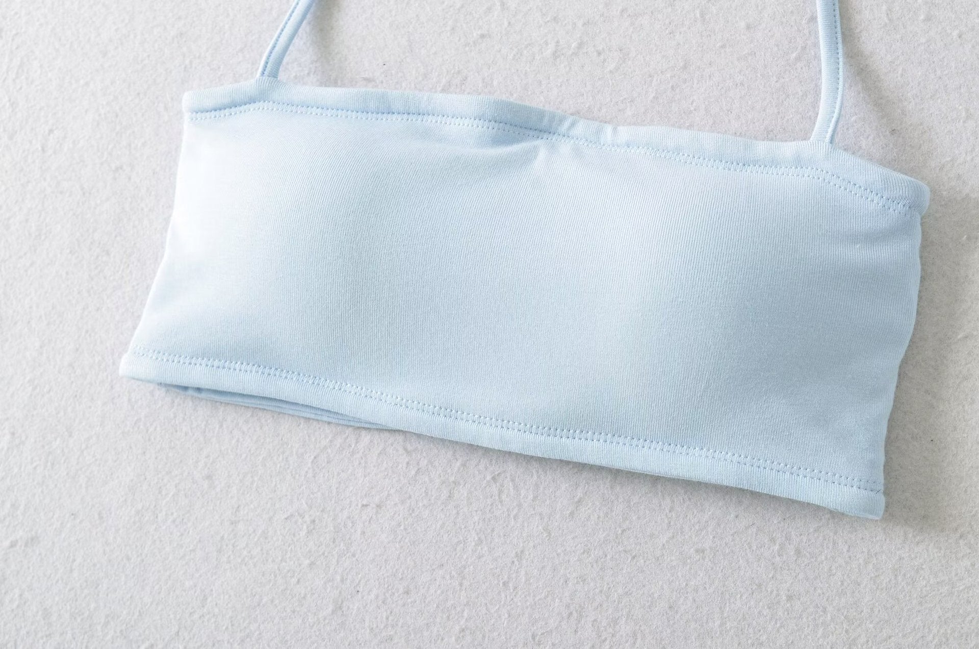 EYES ON ME STRAPLESS HALTER TOP & MINI SKORT SET - BABY BLUE
