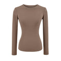 ALYSSA BASIC LONG SLEEVE TOP - CARAMEL MOCCA