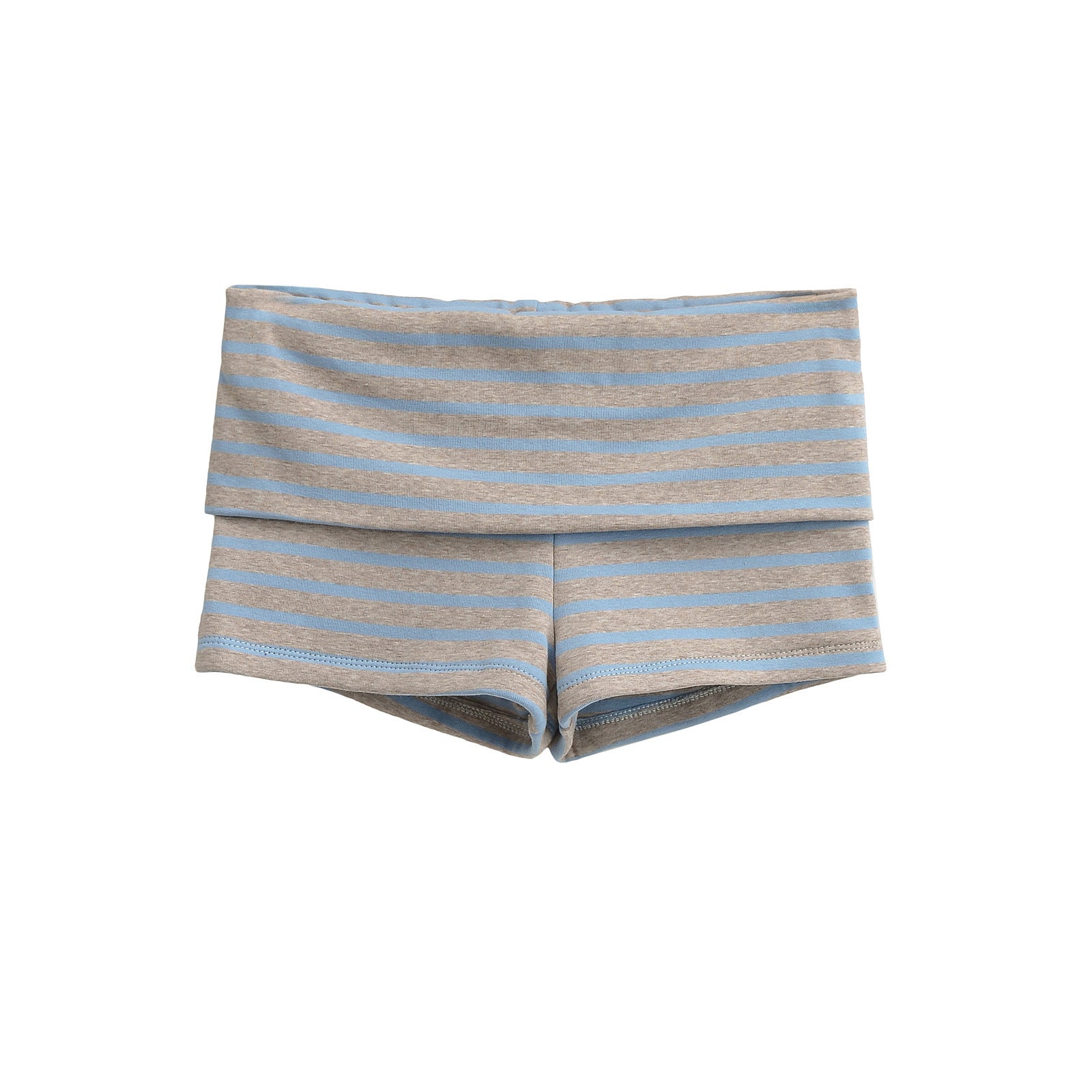 BONNIE STRIPED FOLDOVER WAIST SHORT - BLUE