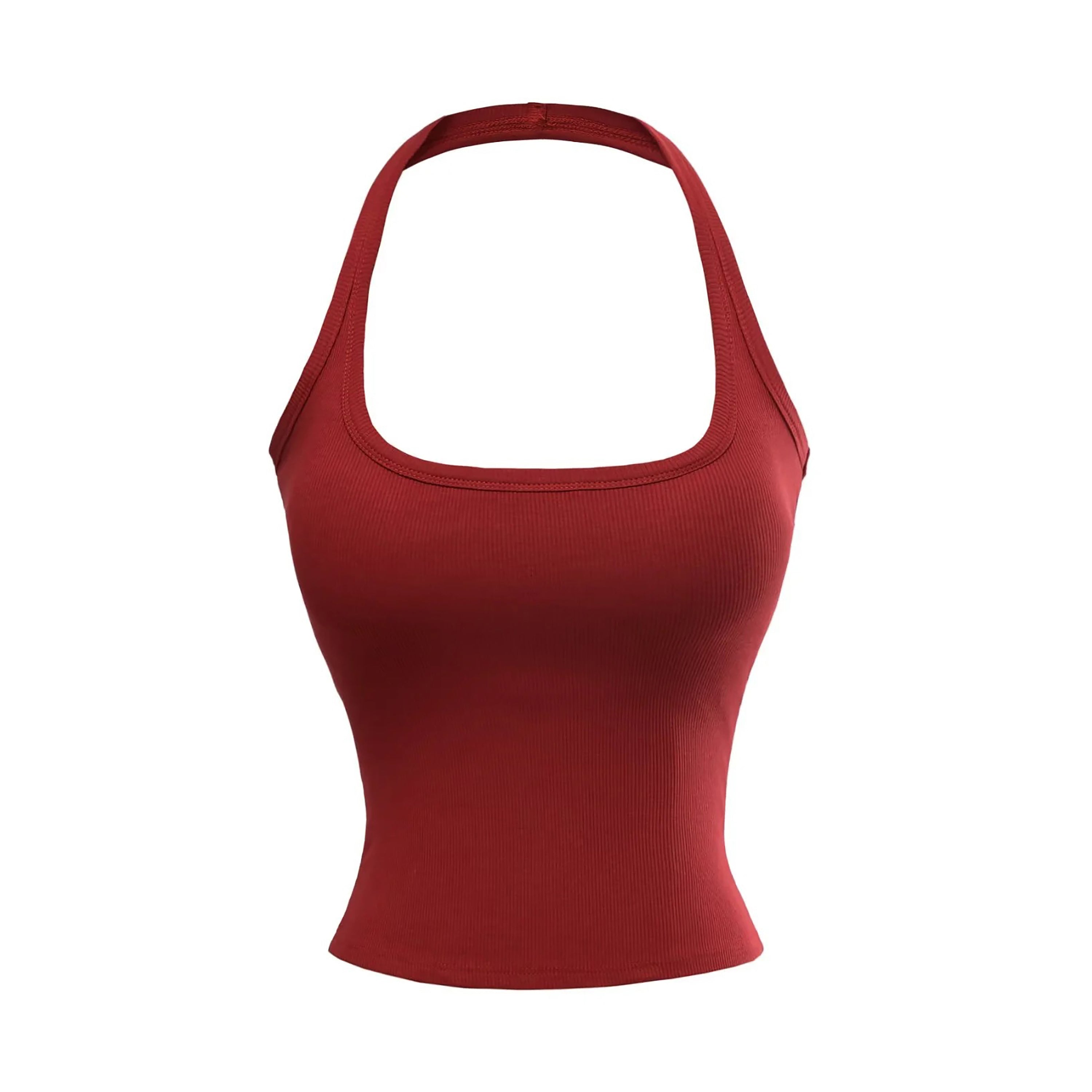 KAIA HALTER TANK TOP - RED