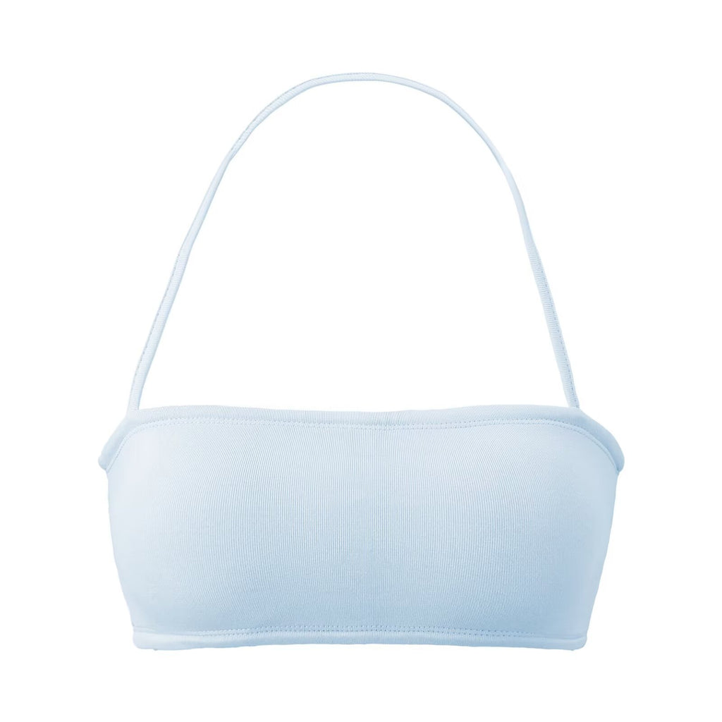 EYES ON ME STRAPLESS HALTER TOP & MINI SKORT SET - BABY BLUE