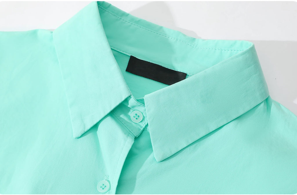 PICNIC DATE LOOSE FIT LONG SLEEVE SHIRT - MINT