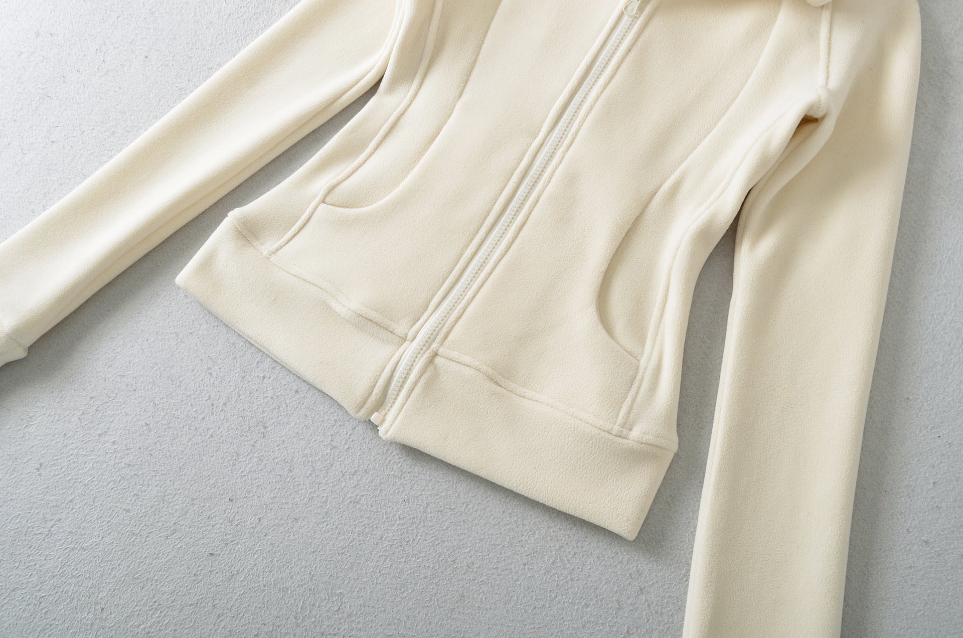 SOFT GIRL ERA ZIP UP HOODIE  - CREAM