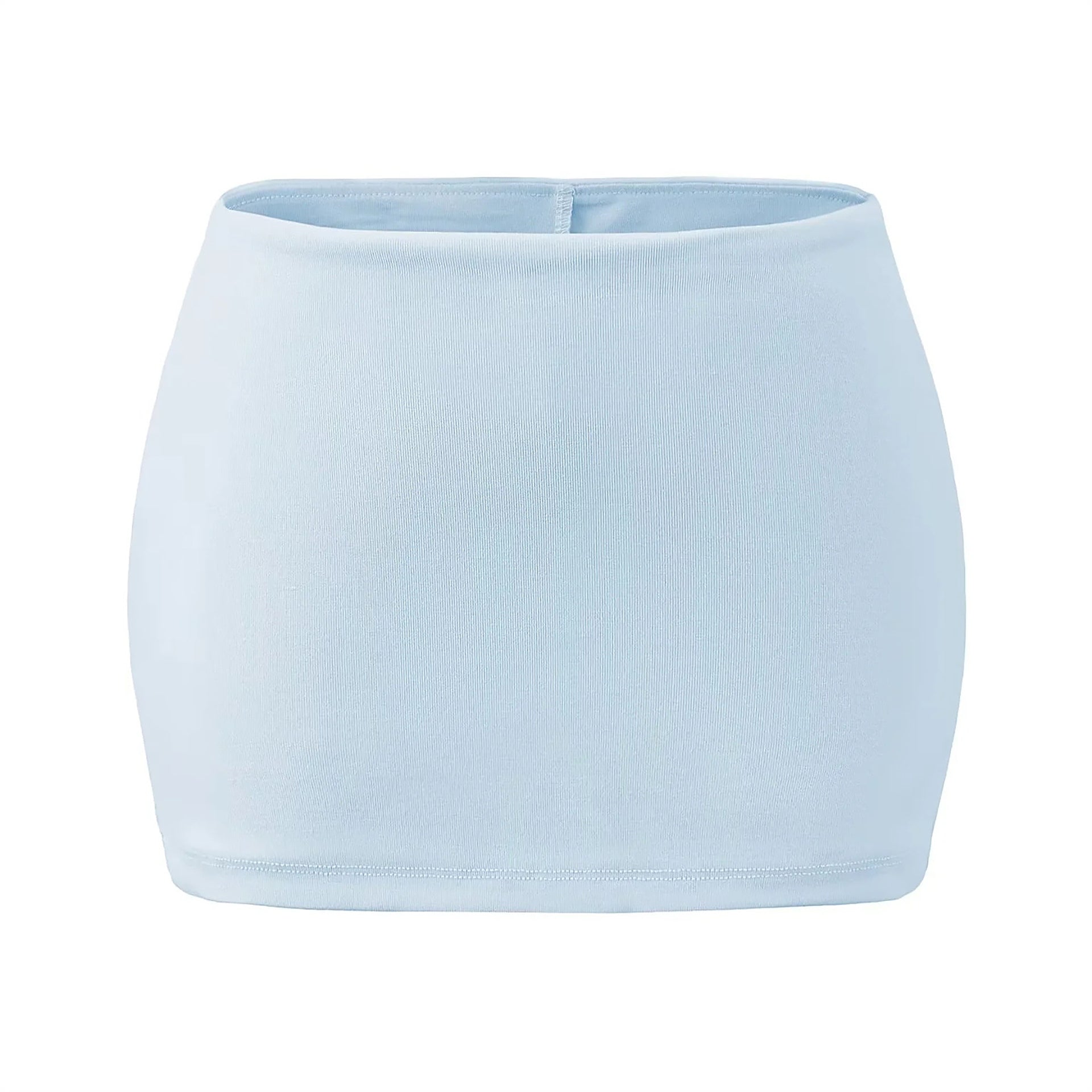 EYES ON ME STRAPLESS HALTER TOP & MINI SKORT SET - BABY BLUE