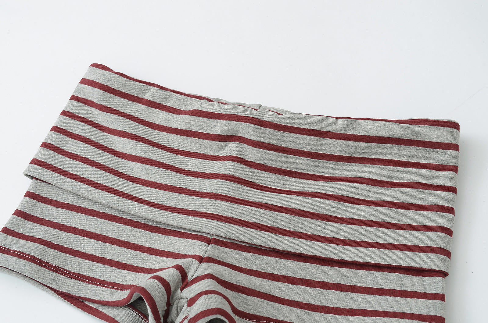 BONNIE STRIPED FOLDOVER WAIST SHORT - RED