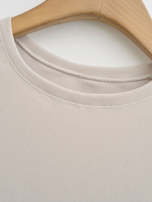 ALYSSA BASIC LONG SLEEVE TOP -STONE