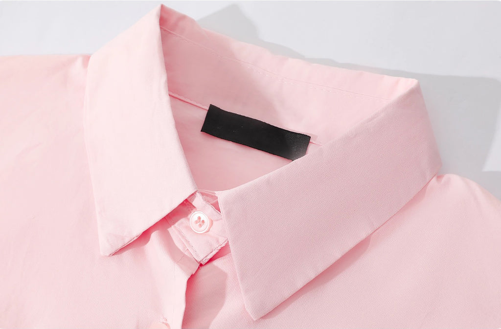 PICNIC DATE LOOSE FIT LONG SLEEVE SHIRT - PINK / BLUE