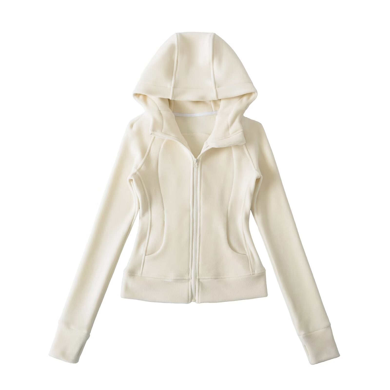 SOFT GIRL ERA ZIP UP HOODIE  - CREAM
