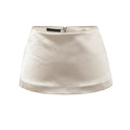 LORA SATIN LOW RISE MINI SKIRT - CHAMPAGNE