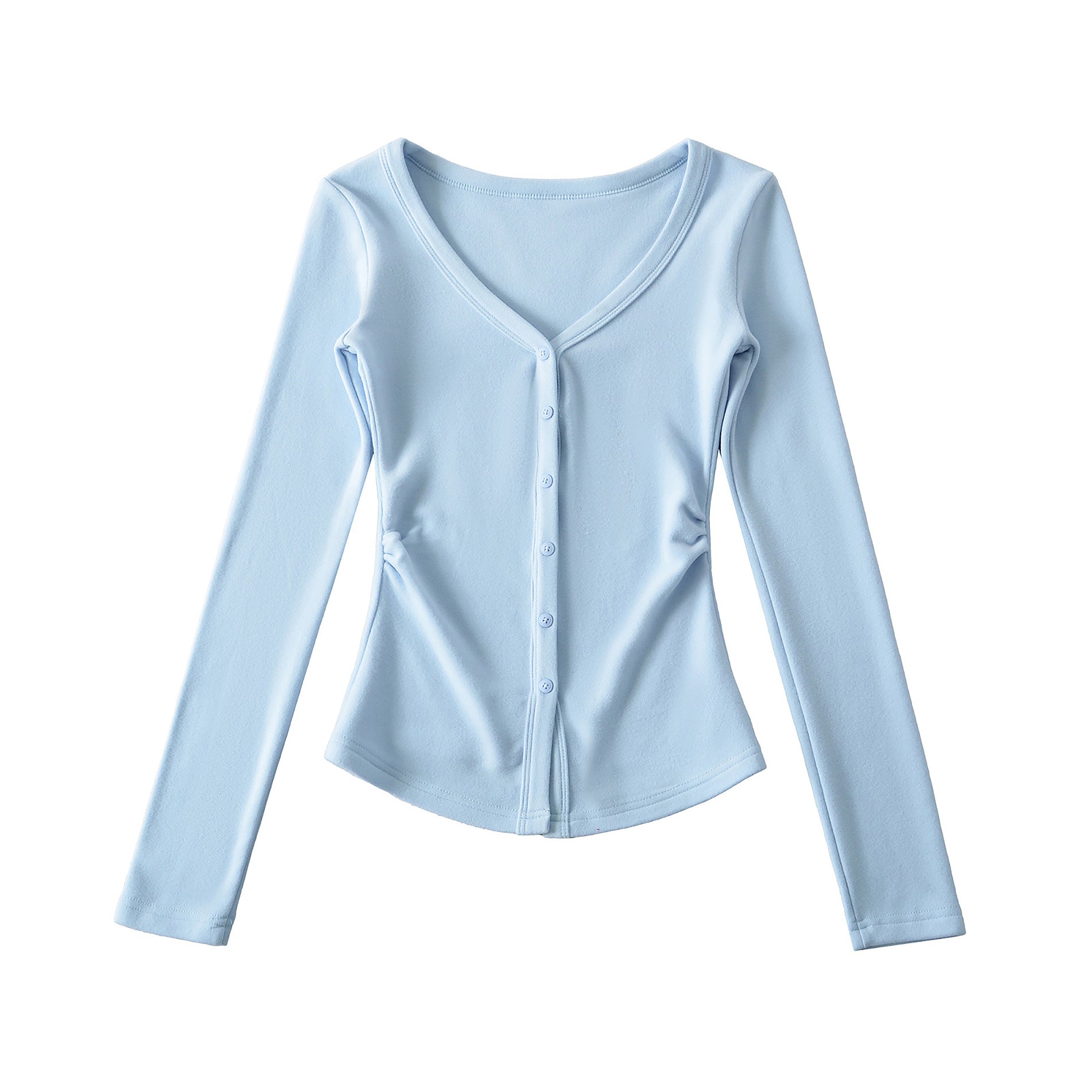 TOO SWEET BUTTON UP CARDIGAN TOP - LIGHT BLUE