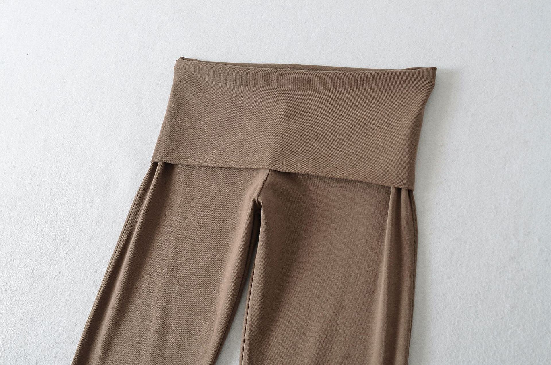 CRUSHING ON YOU FOLD OVER PANT - STONE / MOCHA BROWN