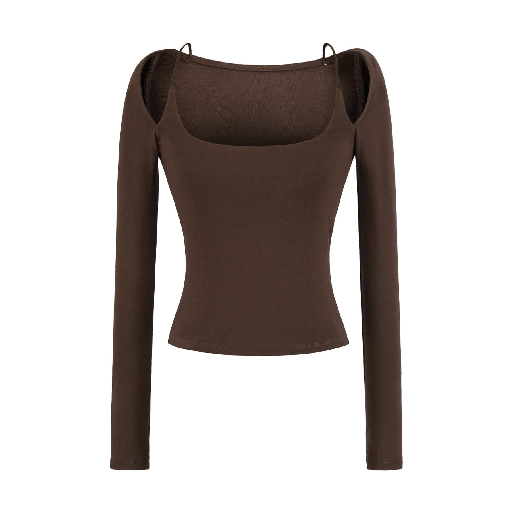 NEED ME OFF SHOULDER TOP - DARK BROWN