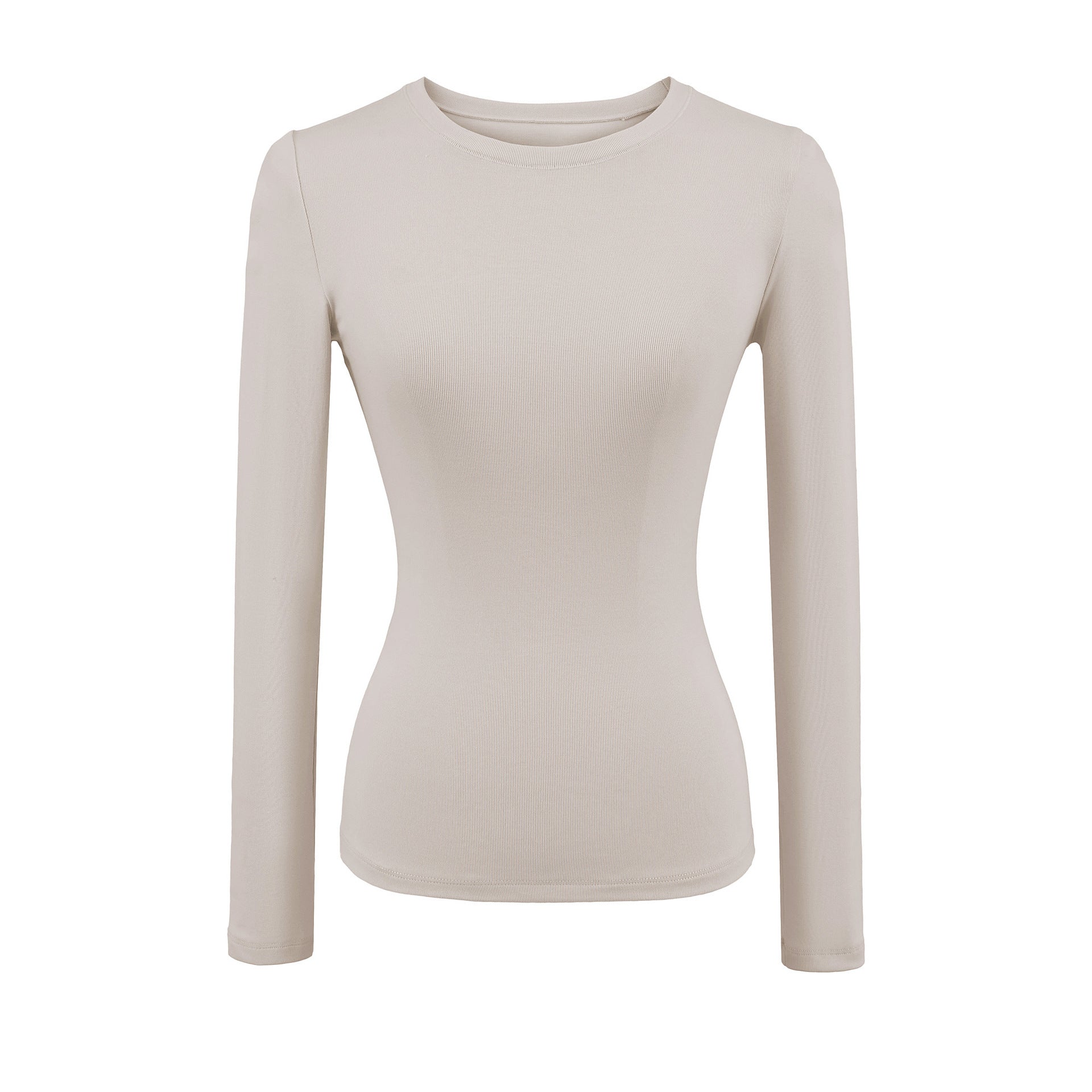 ALYSSA BASIC LONG SLEEVE TOP -STONE
