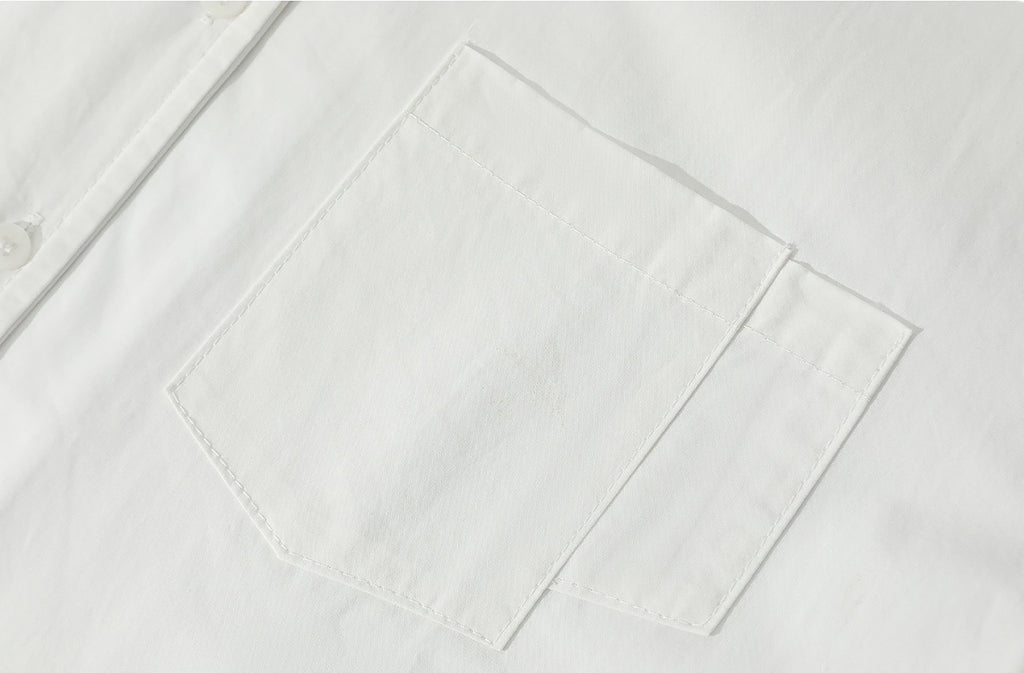 PICNIC DATE LOOSE FIT LONG SLEEVE SHIRT - WHITE