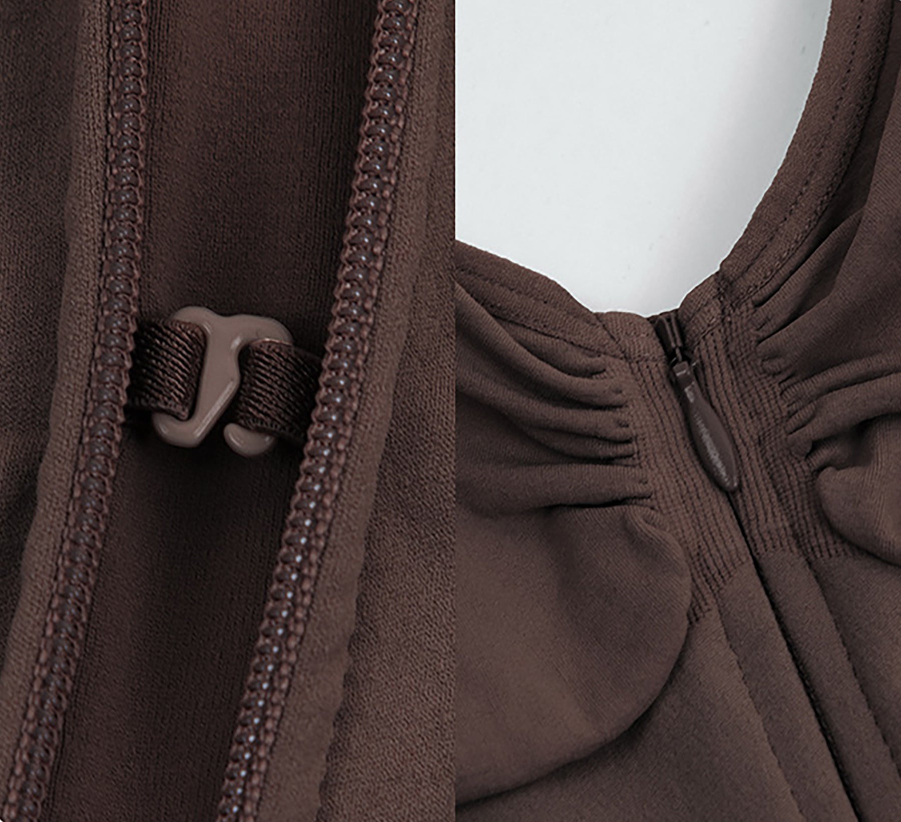 GEORGIA SEAMLESS ZIPPER BODYSUIT - COCOA