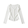 TOO SWEET BUTTON UP CARDIGAN TOP - WHITE / BLACK / DARK BROWN