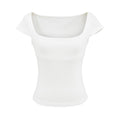 JENNY SQUARE NECK TOP - WHITE