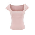 JENNY SQUARE NECK TOP - PINK