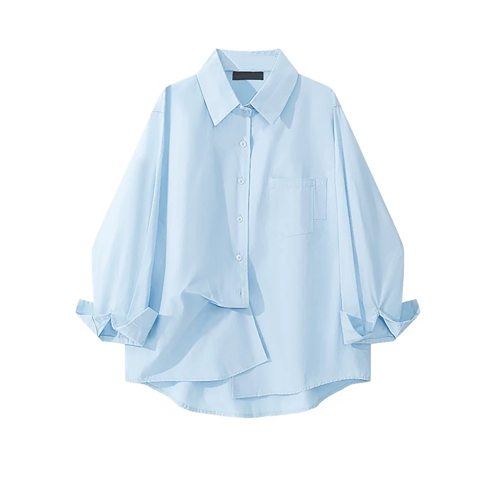 PICNIC DATE LOOSE FIT LONG SLEEVE SHIRT - PINK / BLUE