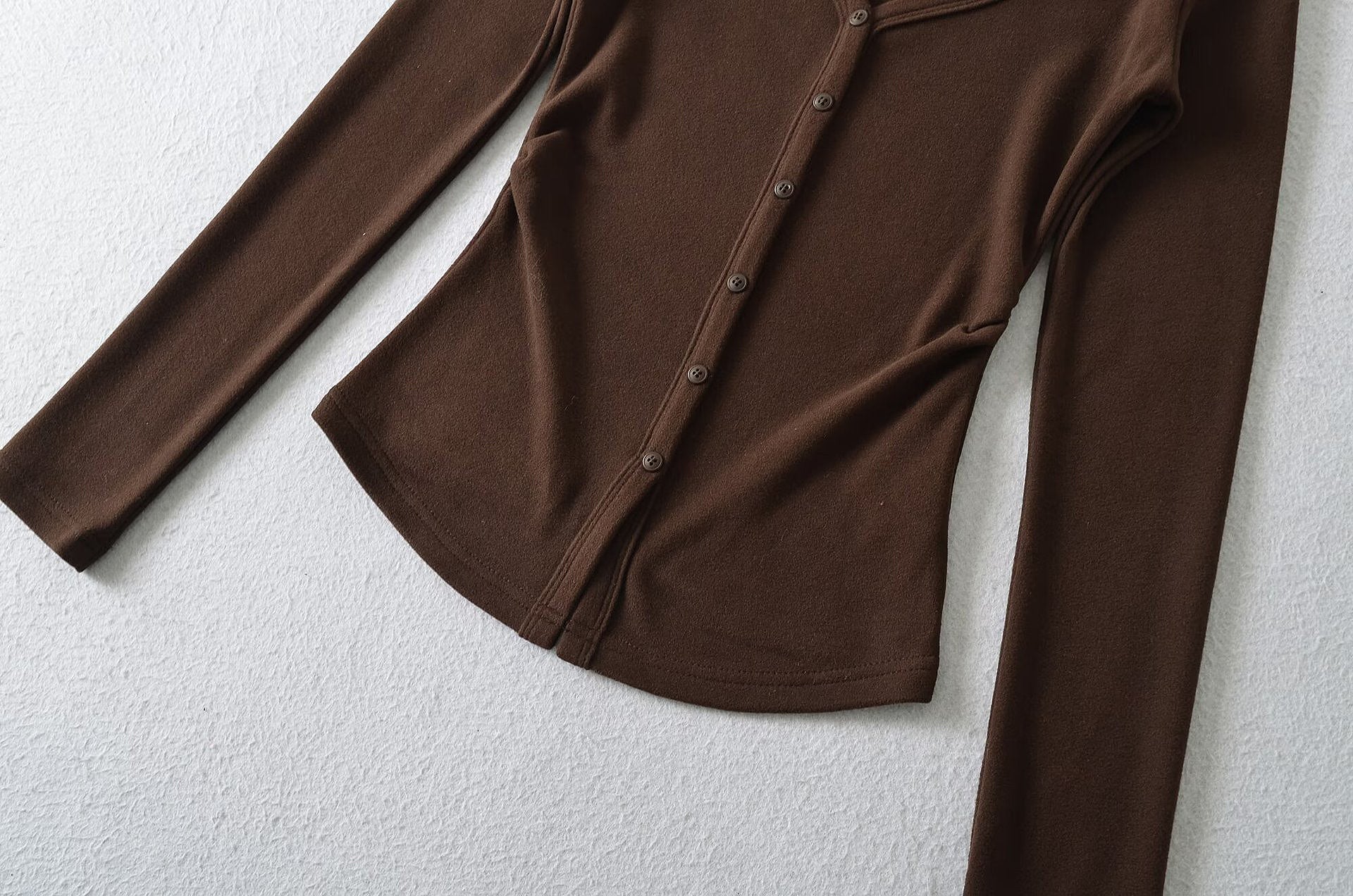 TOO SWEET BUTTON UP CARDIGAN TOP - WHITE / BLACK / DARK BROWN