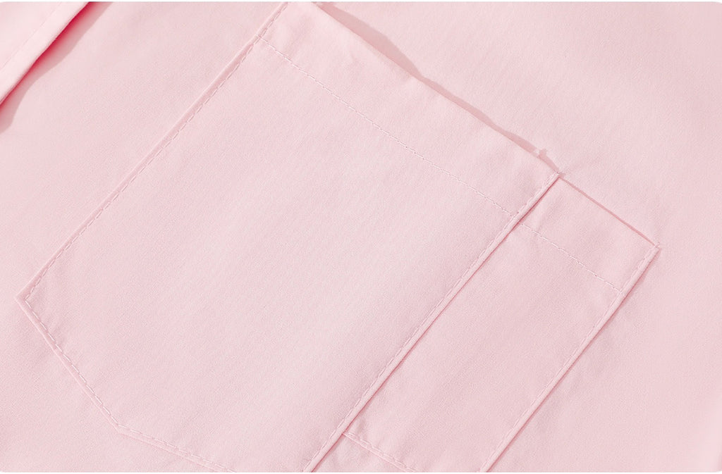 PICNIC DATE LOOSE FIT LONG SLEEVE SHIRT - PINK / BLUE