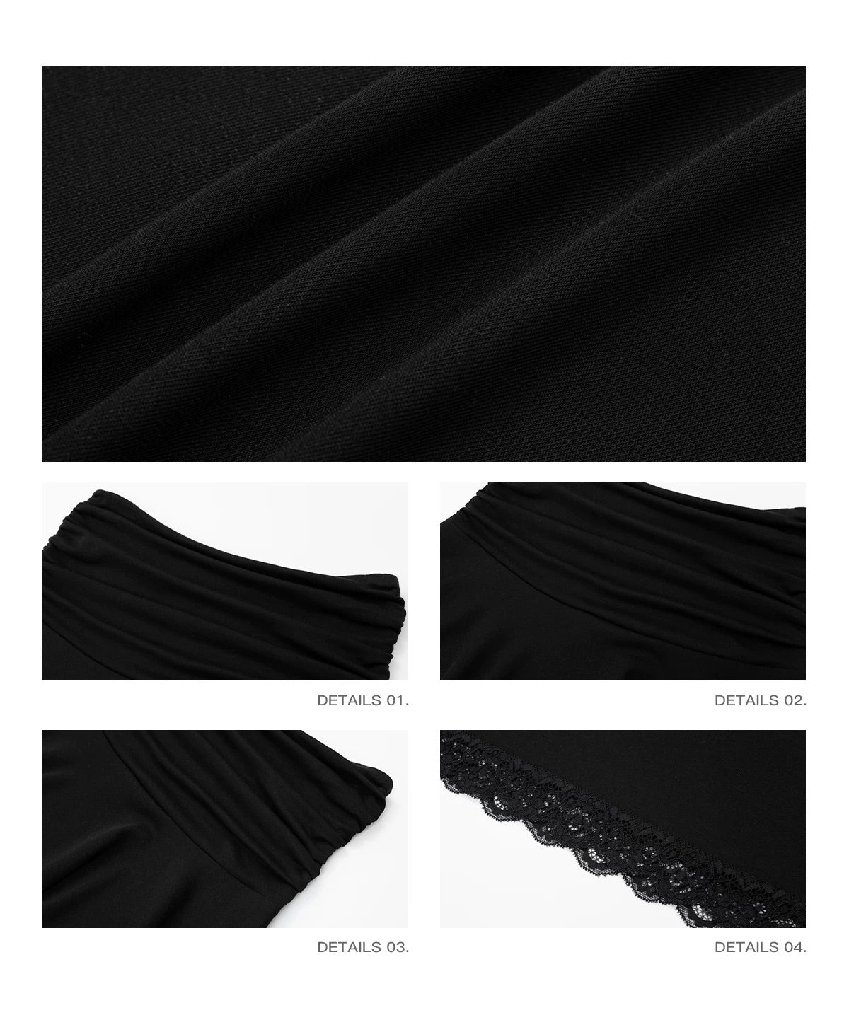 【IAMXIAA】 MODAL LOW RISE LACE TRIM MIDI SKIRT - BLACK