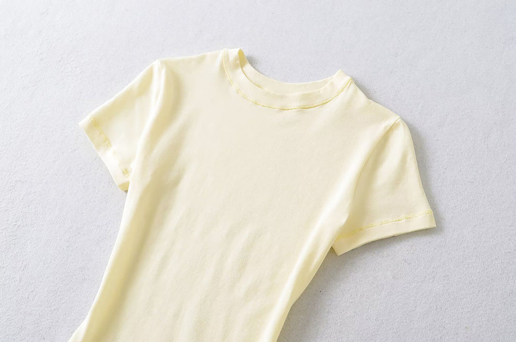 MY EVERYDAY BASIC SHORT SLEEVE TOP - YELLOW