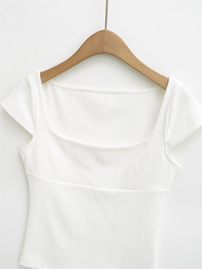 JENNY SQUARE NECK TOP - WHITE