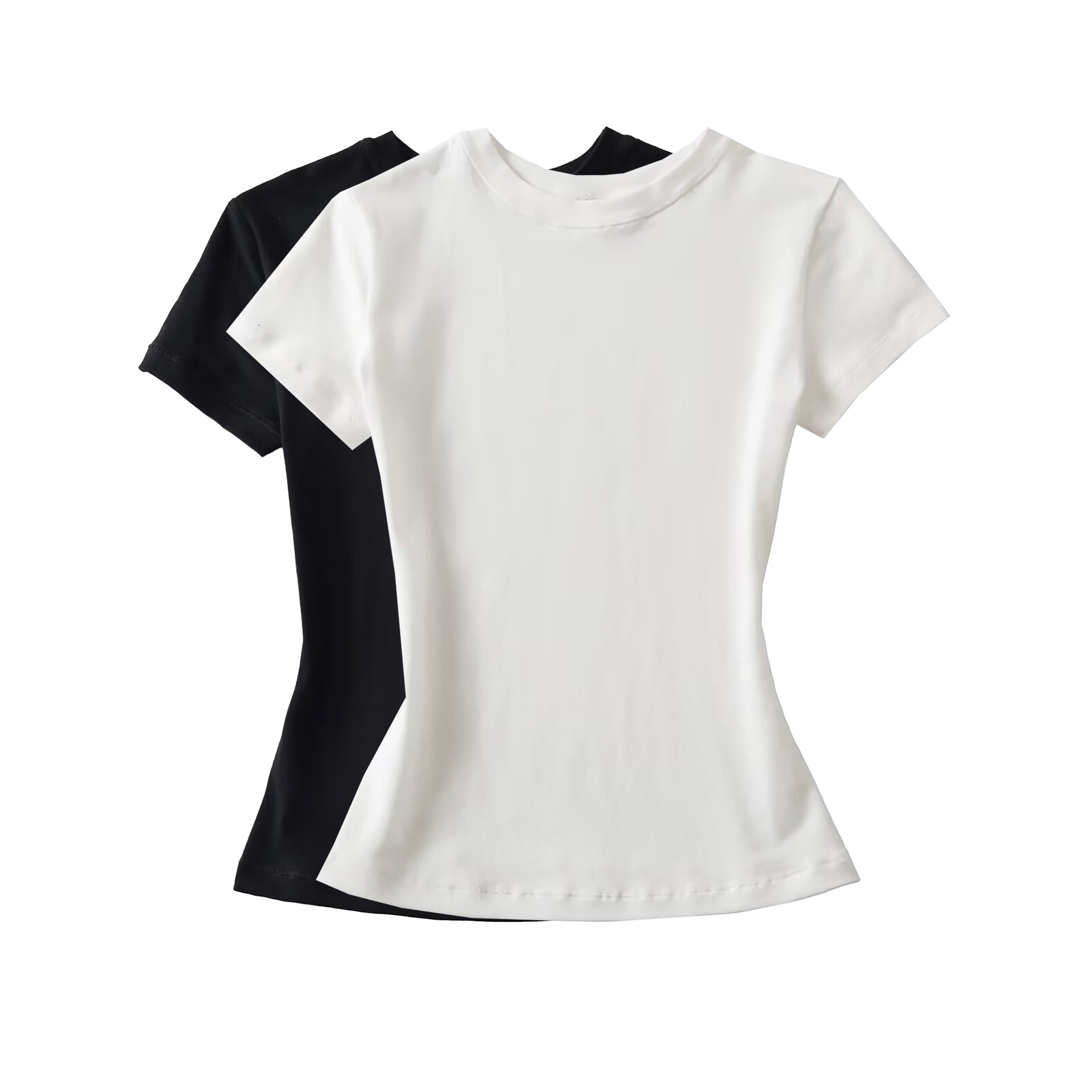 MY EVERYDAY BASIC SHORT SLEEVE TOP - WHITE / BLACK