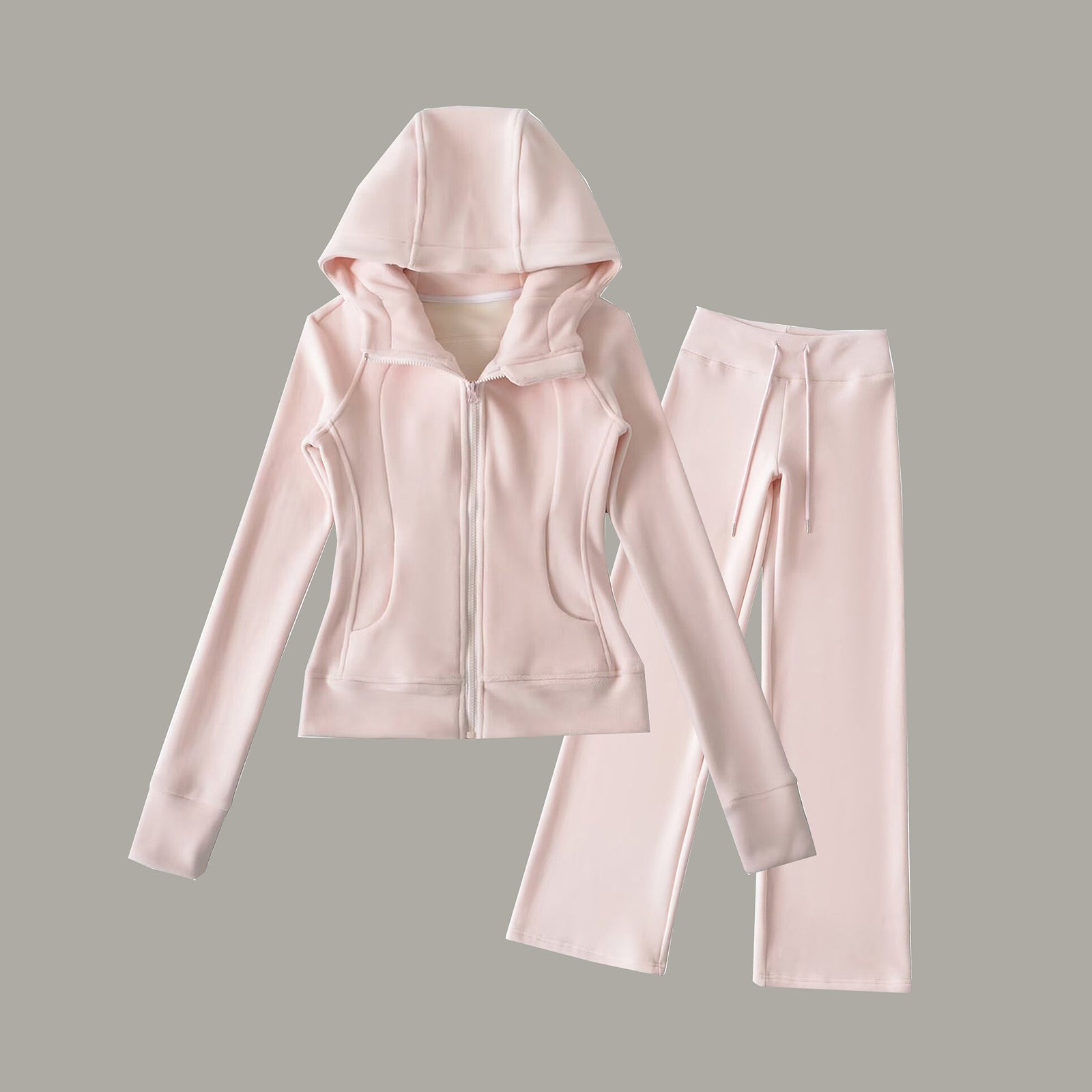 SOFT GIRL ERA TRANK PANT SET - SOFT PINK